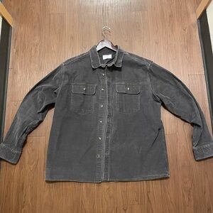 Old Navy Men's Dark Gray Corduroy Shirt Jacket